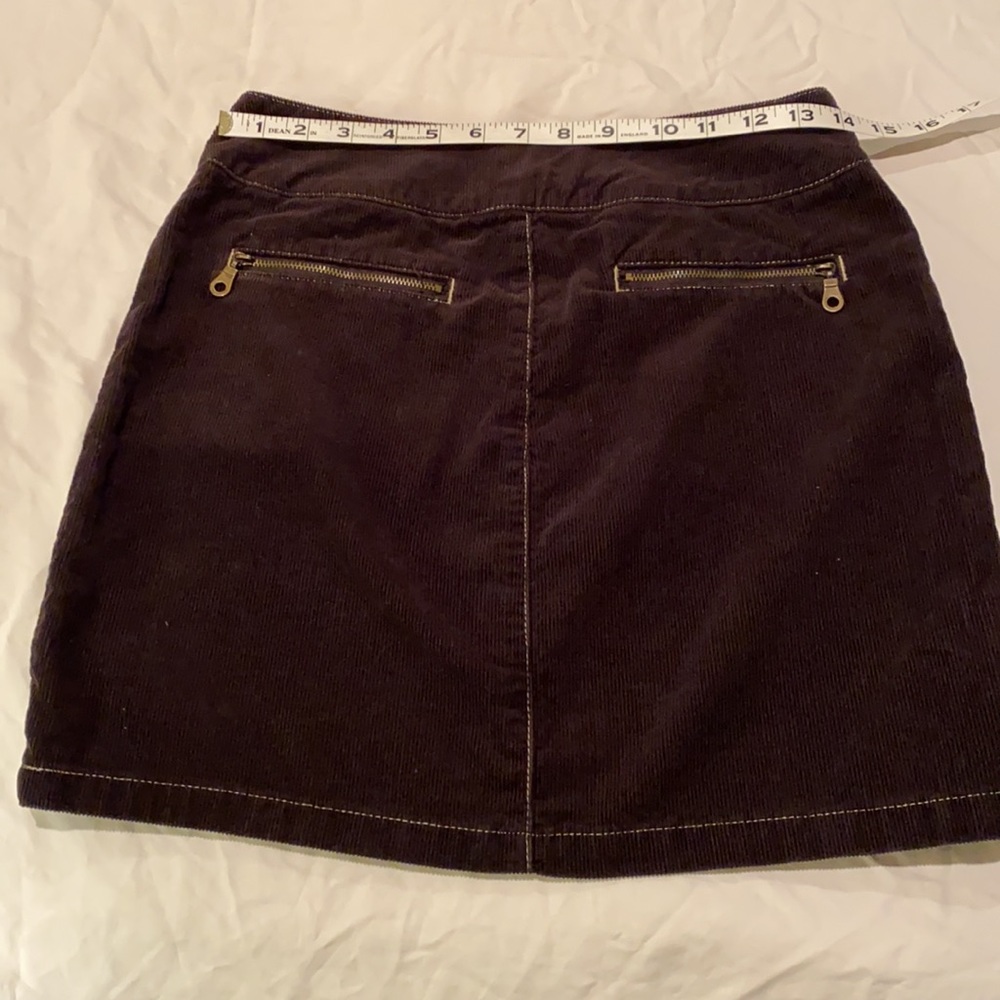 Cute INC chocolate brown corduroy mini skirt, 2 - Picture 3 of 6